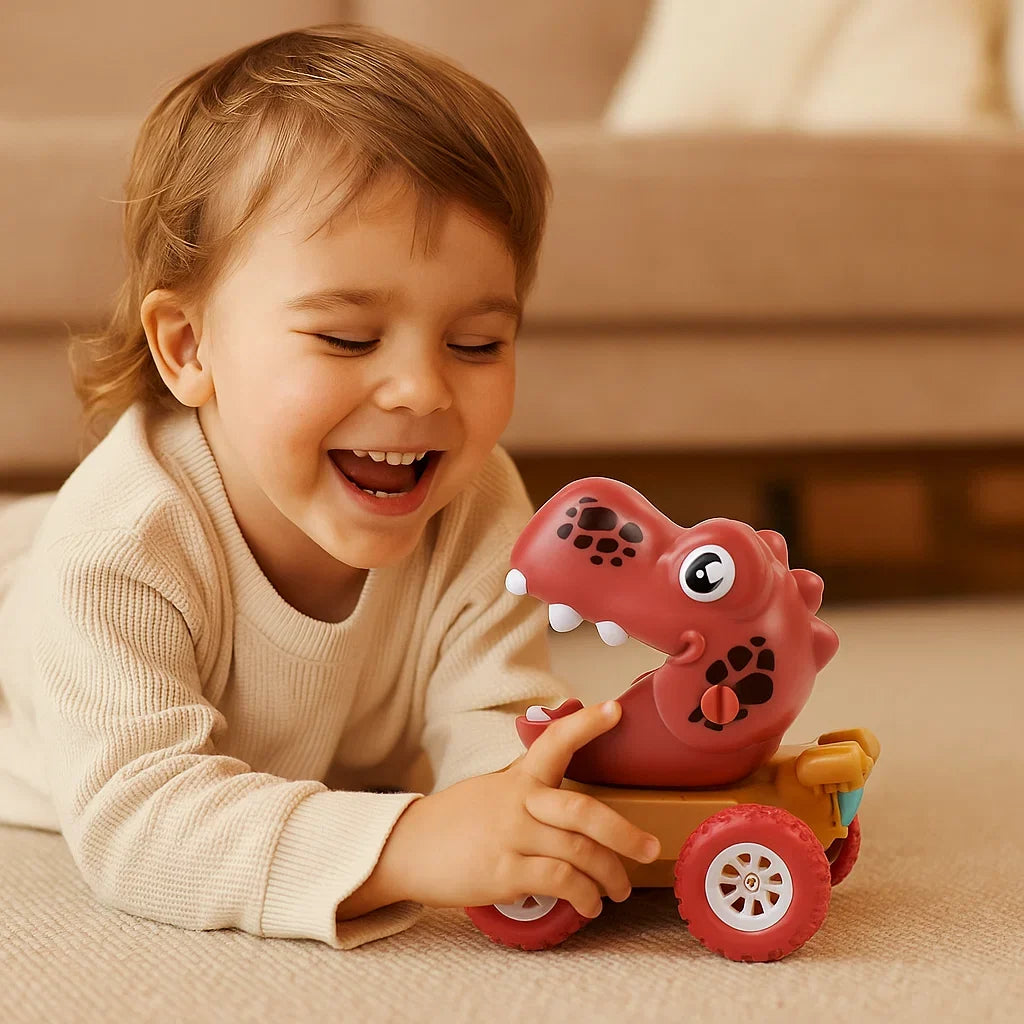 Dinosaur Monster Truck with Push Forward Motion and Sturdy Rolling Wheels
