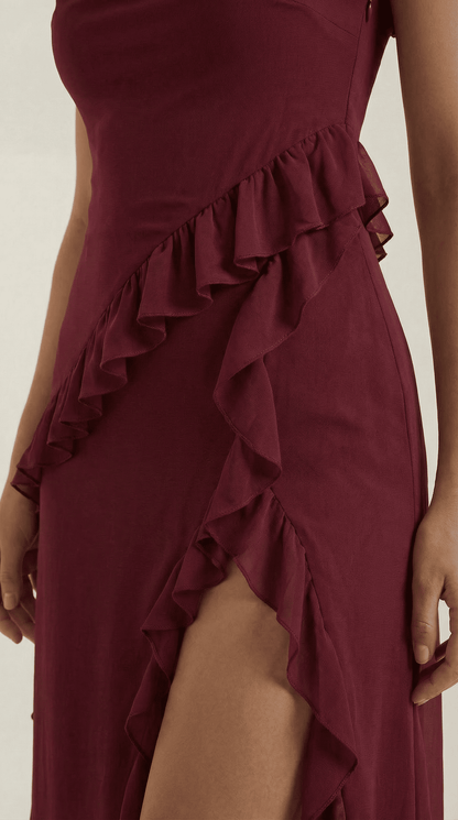 Susan Maxikjole med flæser