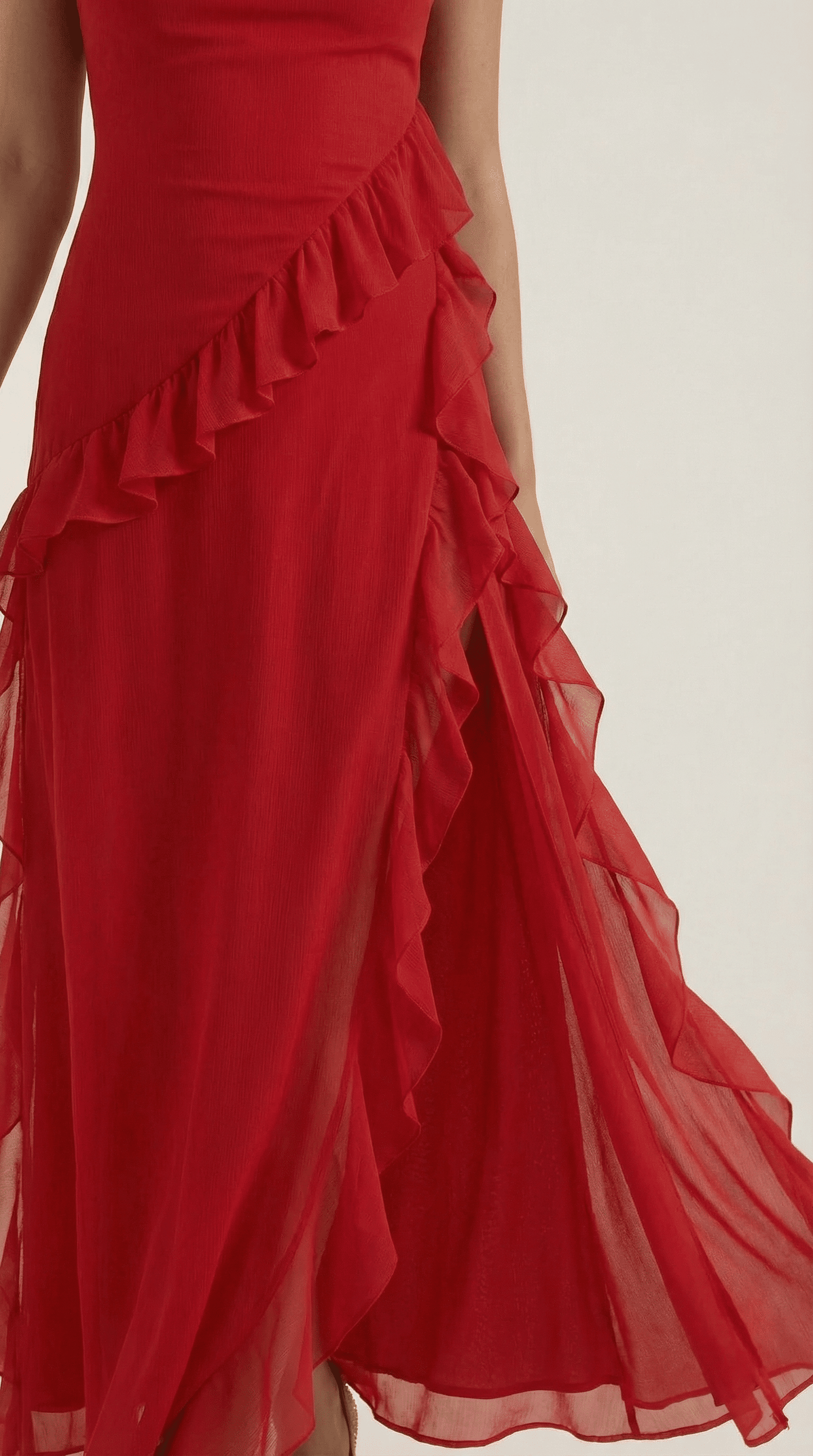 Susan Maxikjole med flæser