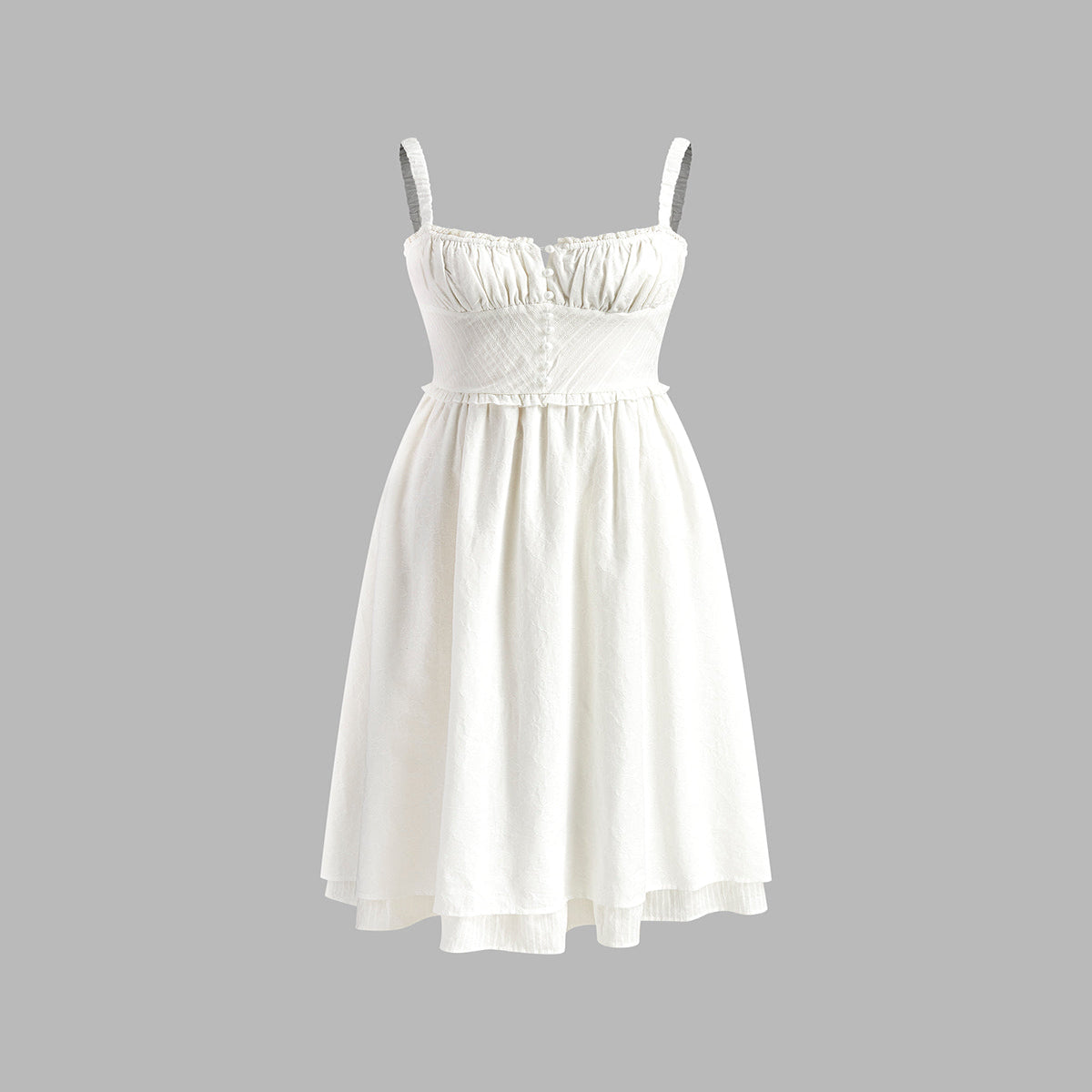 Sleeveless Midi Dress with Low Cut Neckline and Cotton Blend Fabric