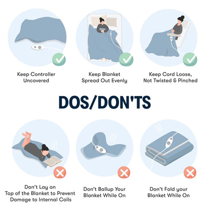 Luxuriously Soft Plush Electric Blanket - Fast Heating with Cozy Cover