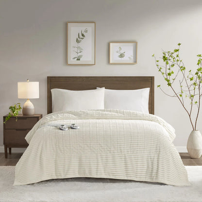 Luxuriously Soft Plush Electric Blanket - Fast Heating with Cozy Cover