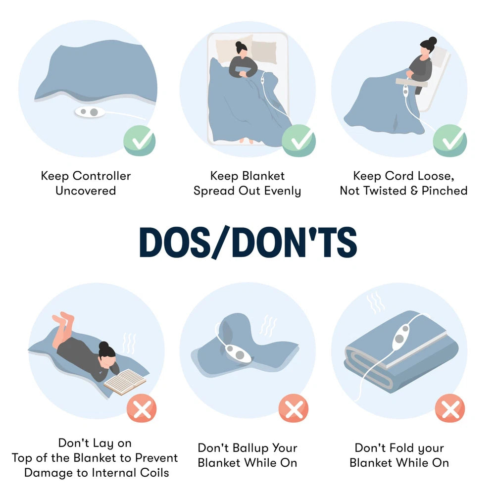 Luxuriously Soft Plush Electric Blanket - Fast Heating with Cozy Cover