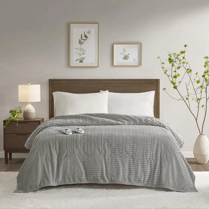 Luxuriously Soft Plush Electric Blanket - Fast Heating with Cozy Cover