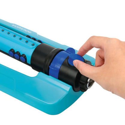 Oscillating Lawn Sprinkler with 18 Nozzle Heads and Adjustable Spray Patterns, 4500 Sq Ft Coverage