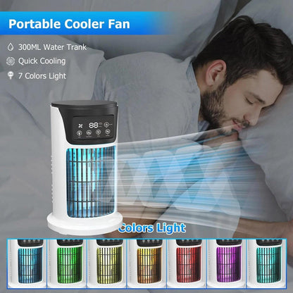 Evaporative Air Cooler with 6-Speed Fan and Automatic Swing, 8-Hour Runtime