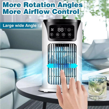 Evaporative Air Cooler with 6-Speed Fan and Automatic Swing, 8-Hour Runtime