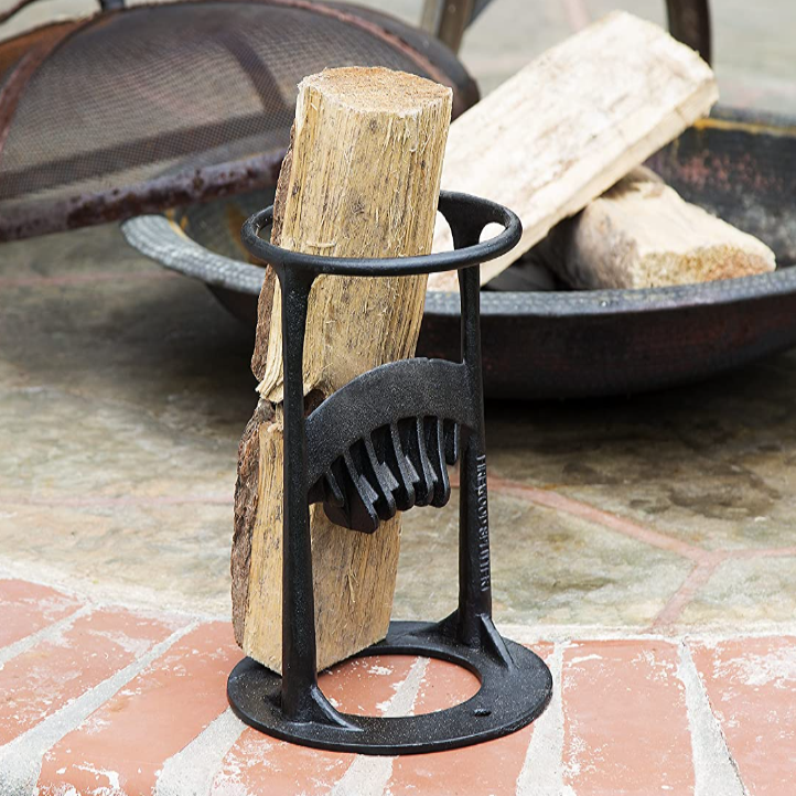 Manual Cast Iron Wood Splitter with Wedge Design for Firewood Logs