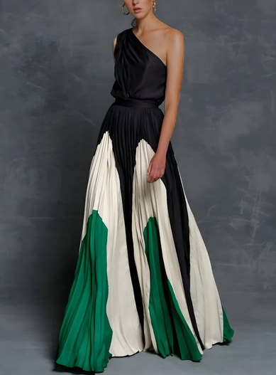Bella Asymmetrical Pleated Maxi