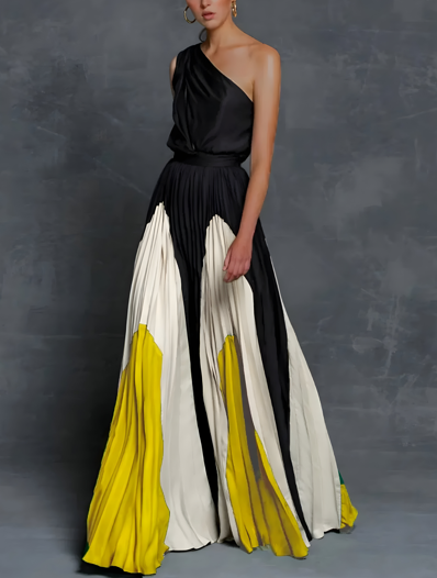 Bella Asymmetrical Pleated Maxi