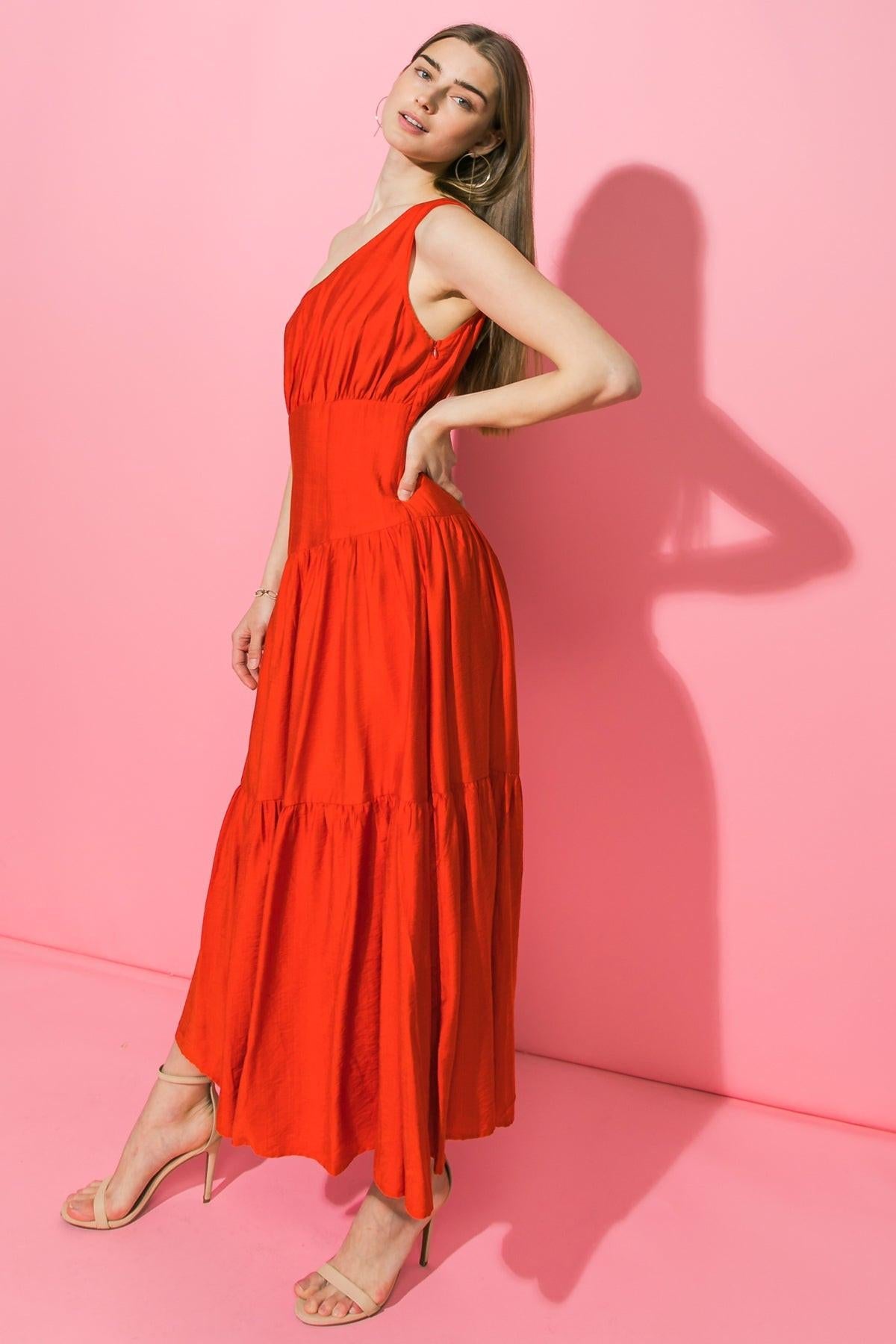 Luna One Shoulder Midi