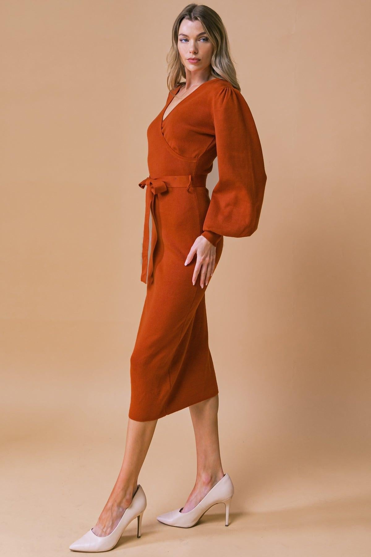 Luna Surplice Sweater Midi