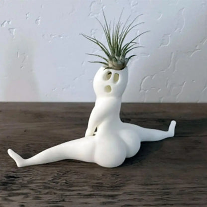 Ghost Shaped Resin Air Plant Planter with White Finish