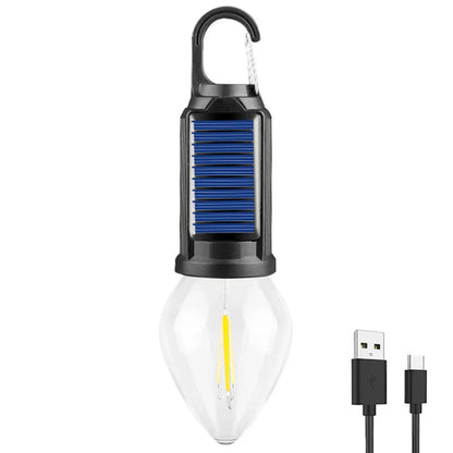 Camping Lantern with Solar Charging and Hanging Hook, 100 Lumens