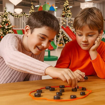 Magnetic Chess Set with Foldable Board and Piece Grip System