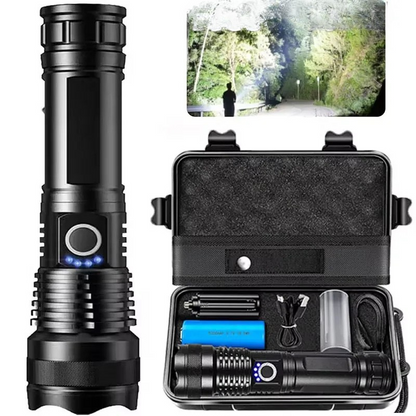 Rechargeable Flashlight with Adjustable Beam Focus and Five Brightness Modes, IPX6 Rated