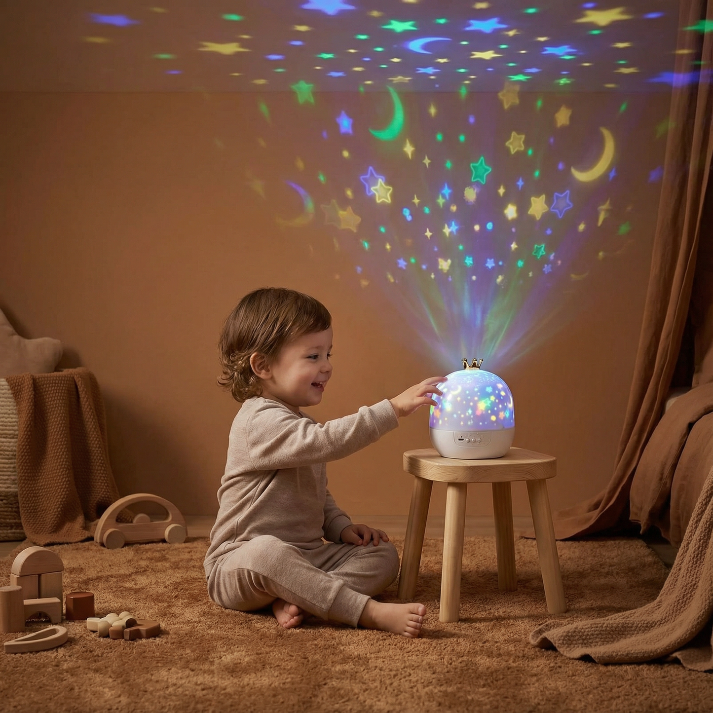 Kids Projector Night Light with Rotating Scenes and Built in Music Player
