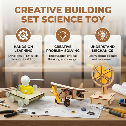 Engineering Construction Set with Hydraulic Arm and Propeller Plane Models
