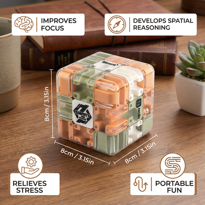 Metal Ball 3D Maze Puzzle with Clear Walls and Multiple Pathways