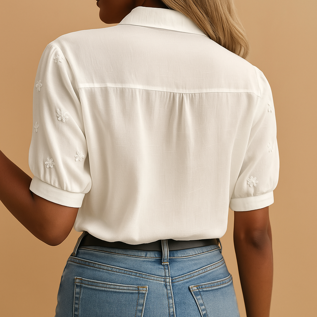 Elise White Elegant Blouse