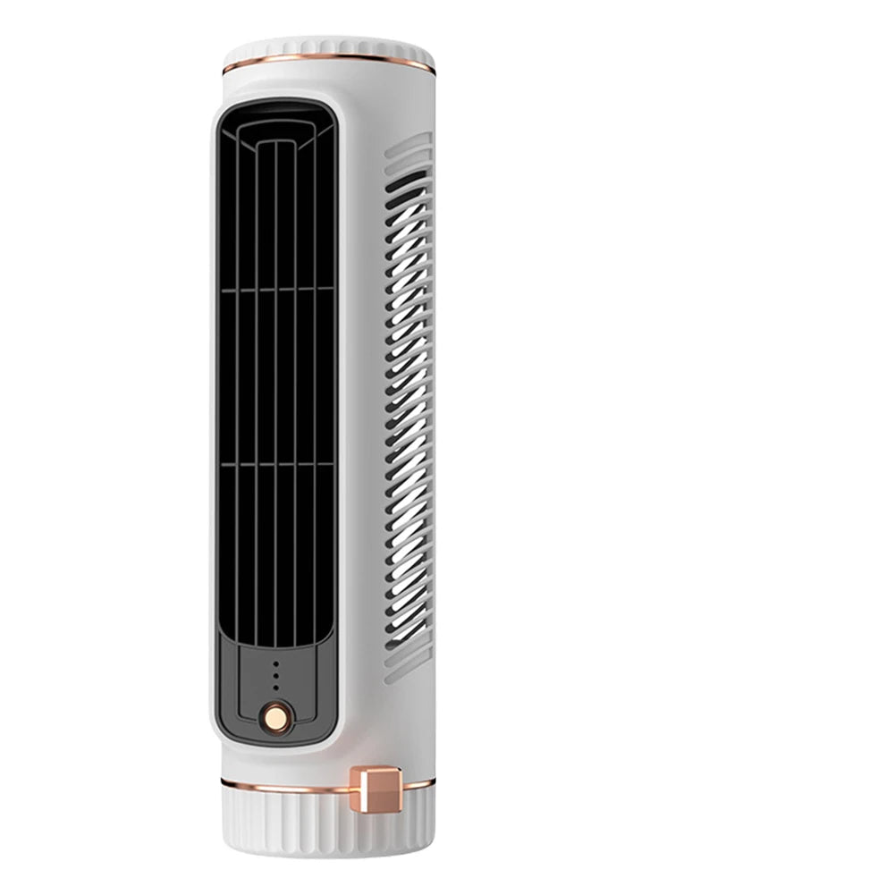 Compact Tower Fan with 60 Degree Swivel and Rechargeable Battery