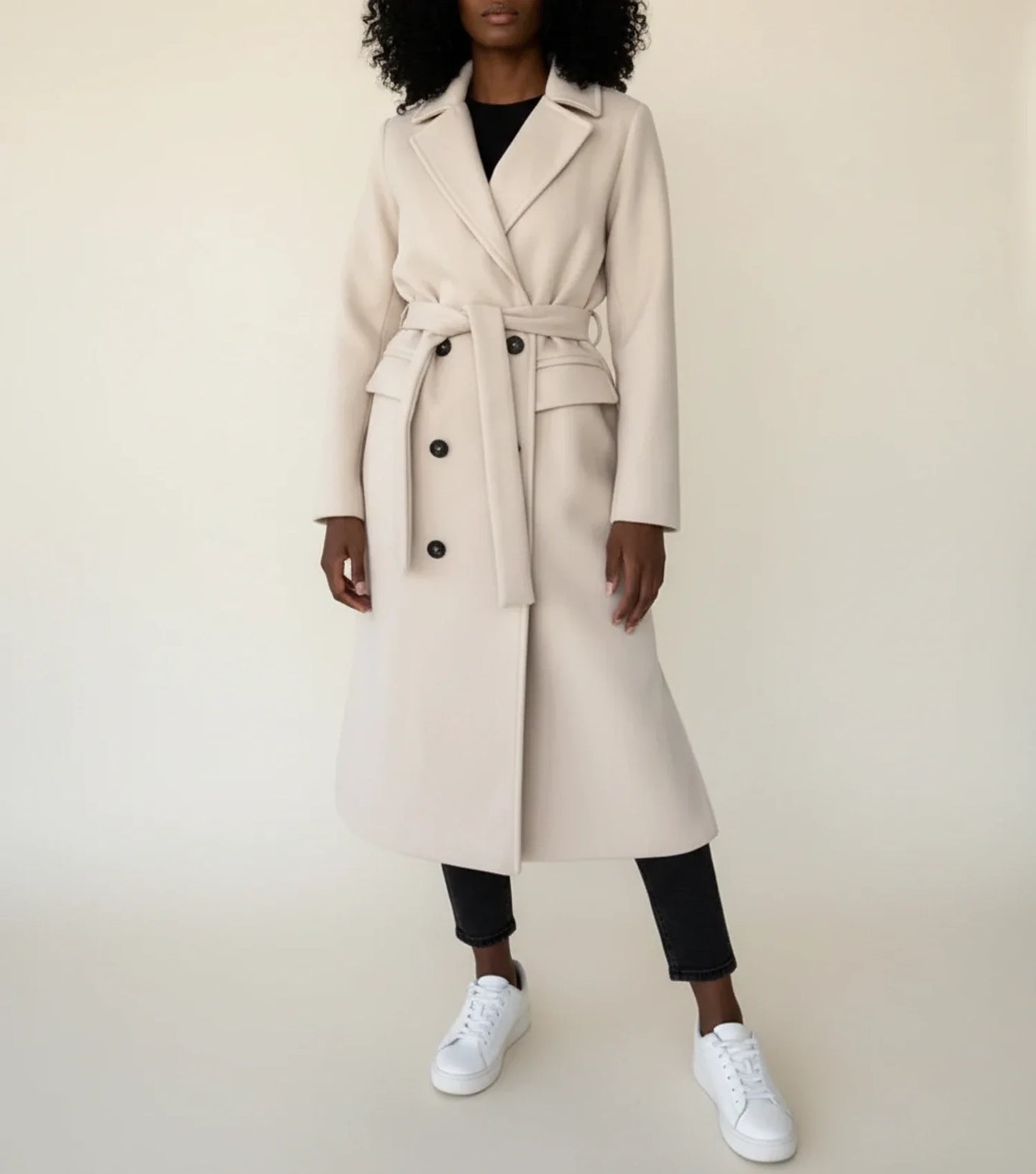 Elena Belted Midi Overcoat