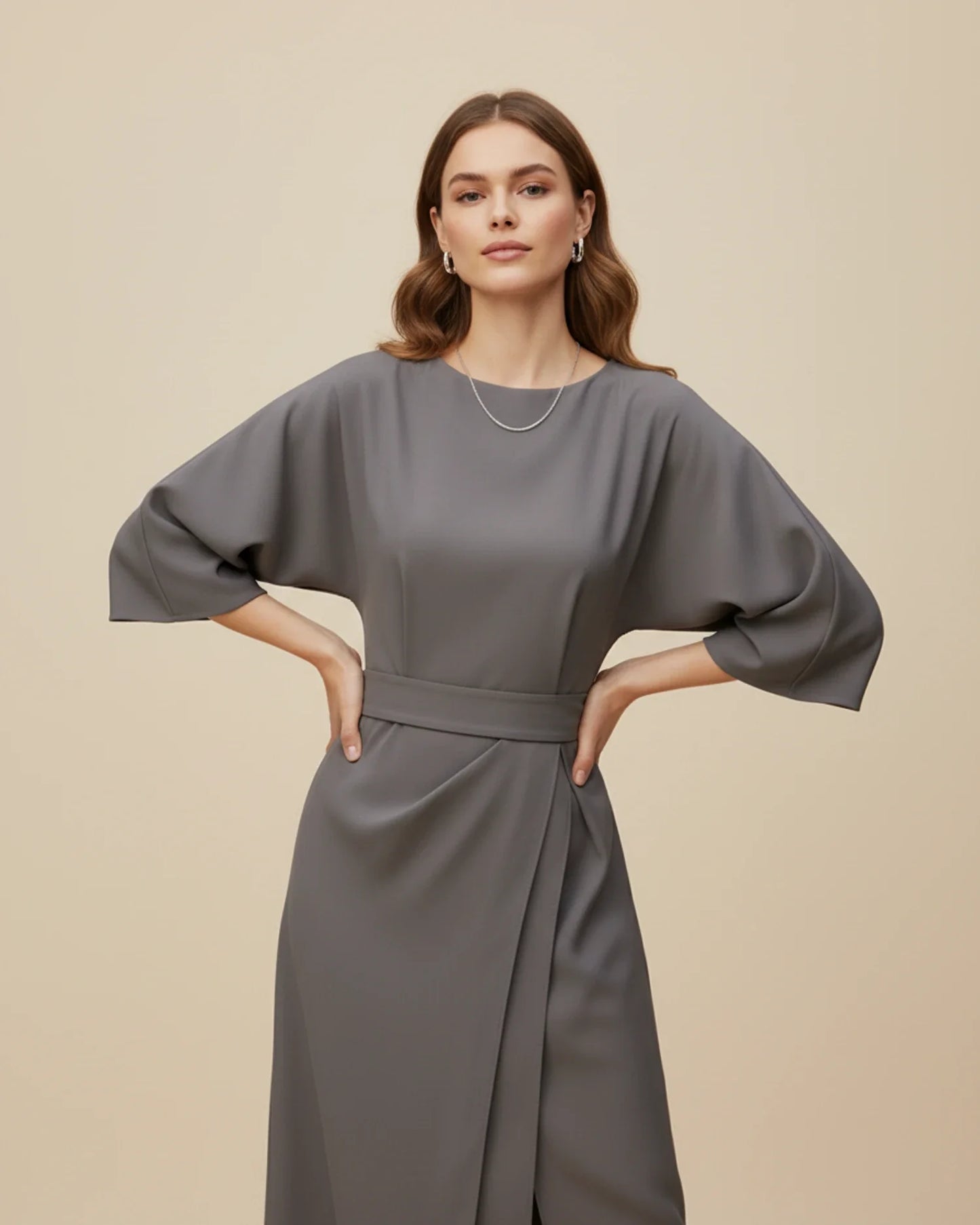 Maya Lantern Sleeve Dress