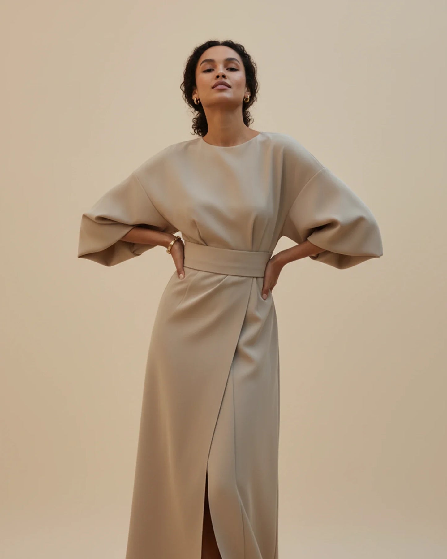 Maya Lantern Sleeve Dress