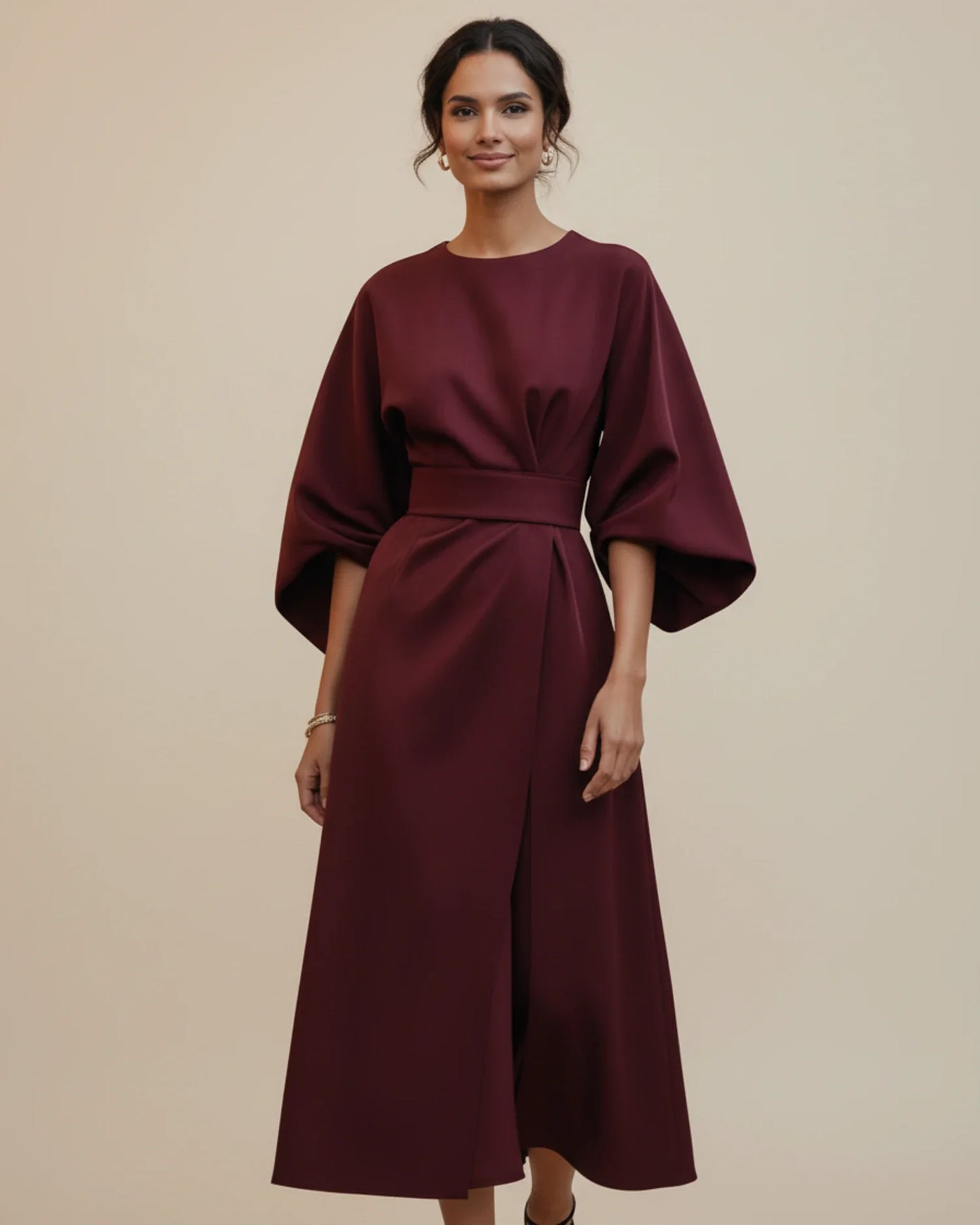 Maya Lantern Sleeve Dress