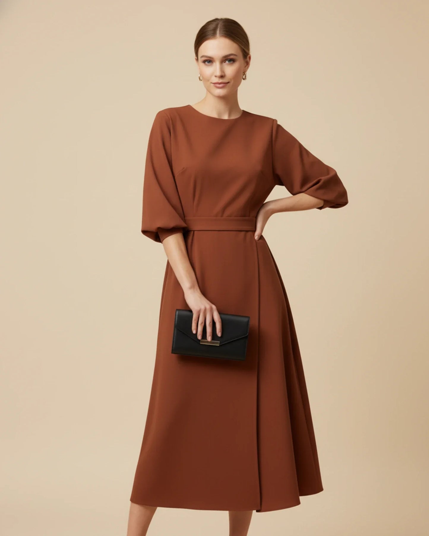 Maya Lantern Sleeve Dress