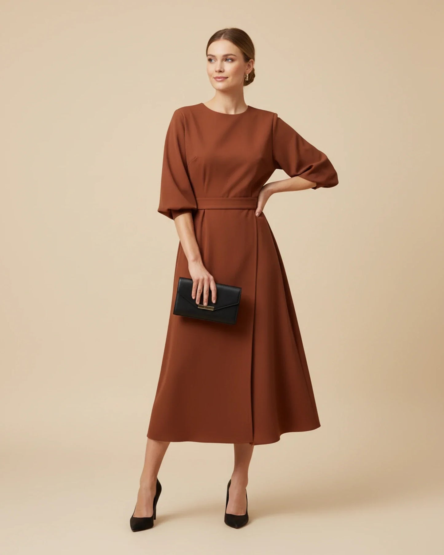 Maya Lantern Sleeve Dress