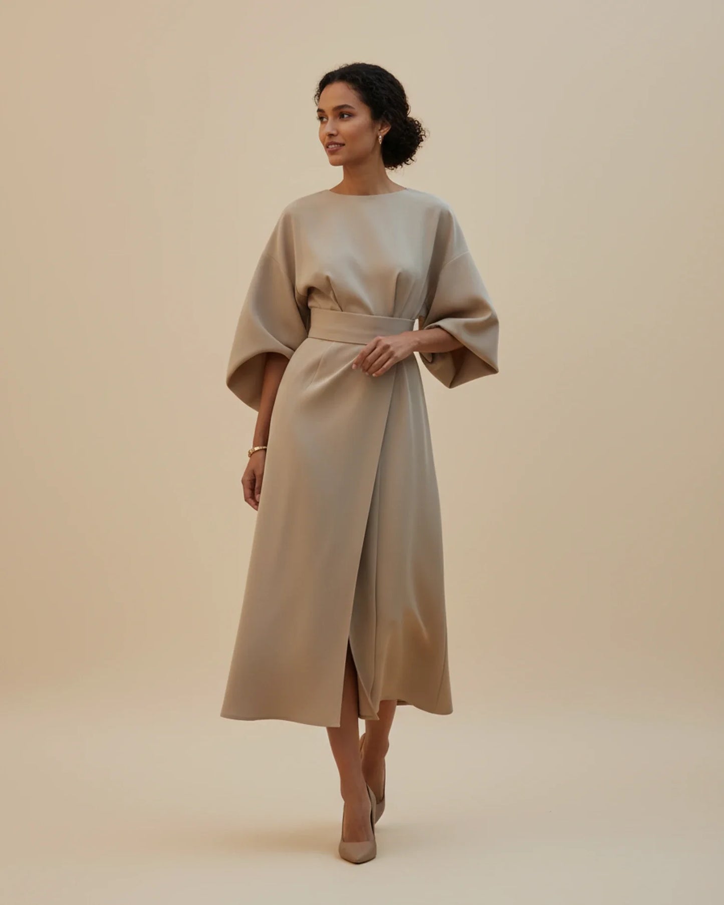 Maya Lantern Sleeve Dress