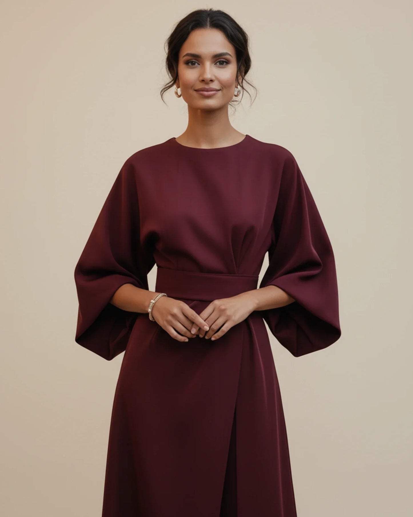 Maya Lantern Sleeve Dress