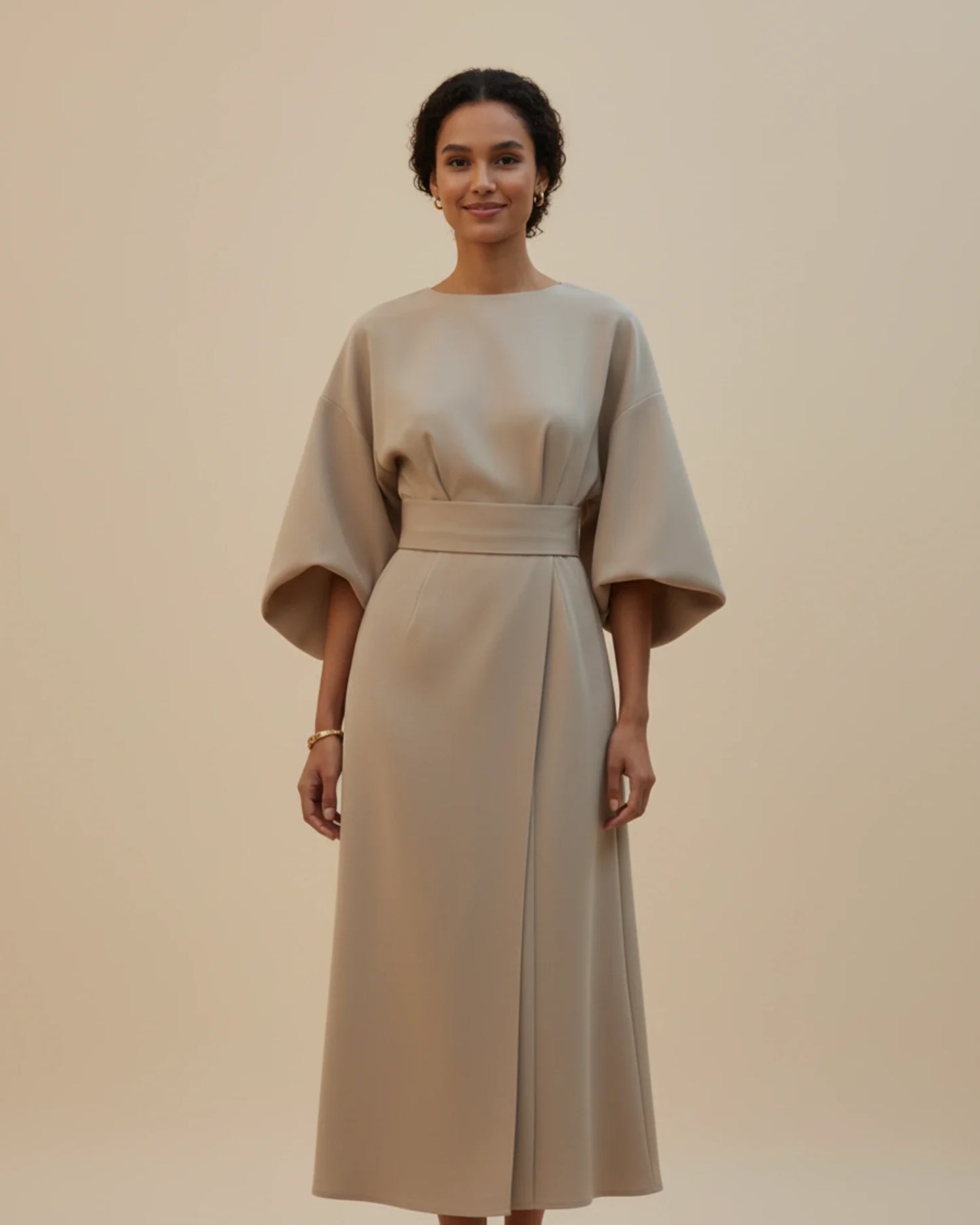 Maya Lantern Sleeve Dress