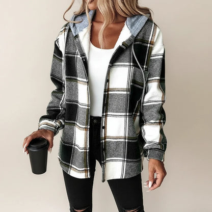 Ember Hooded Plaid Jacket