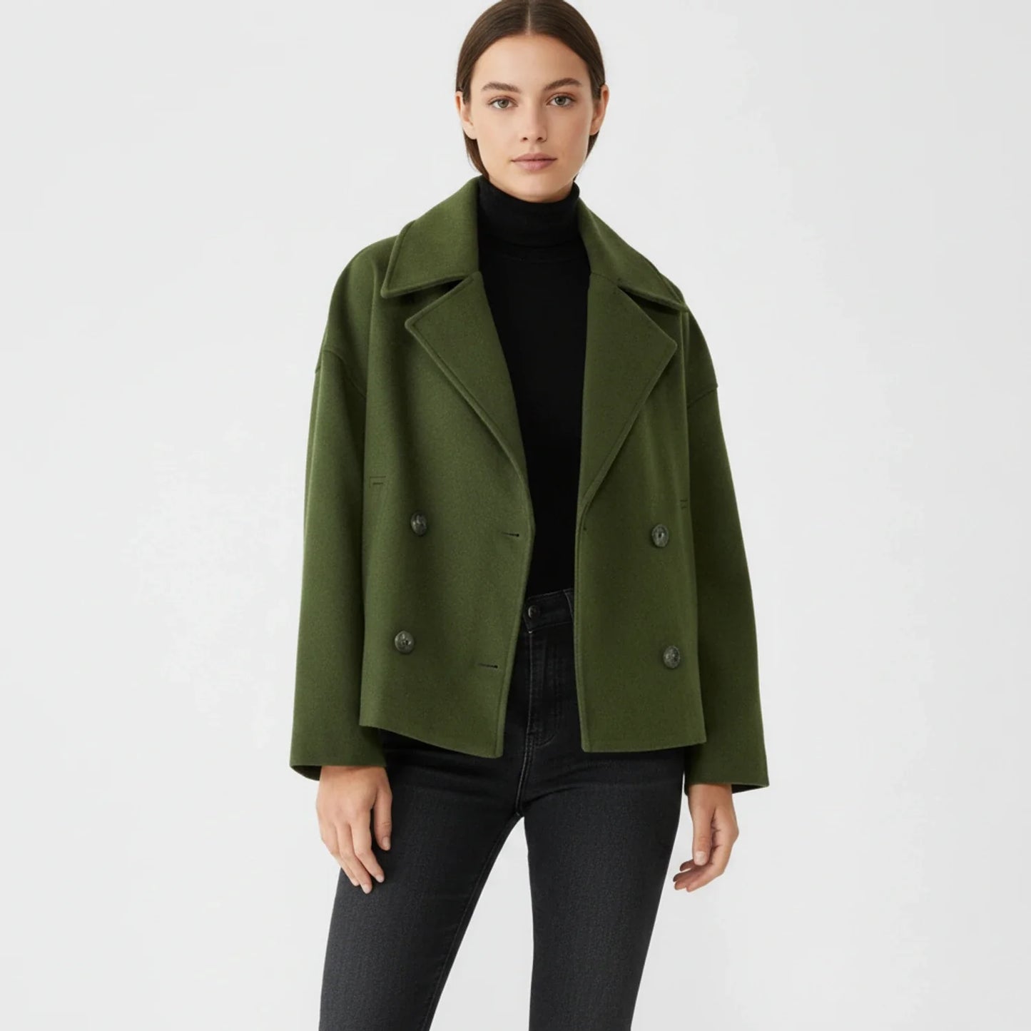 Maya Oversized Cropped Peacoat