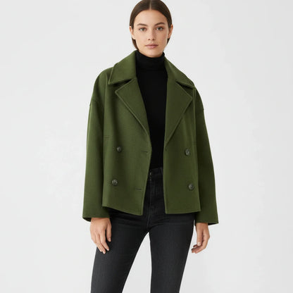 Maya Oversized Cropped Peacoat