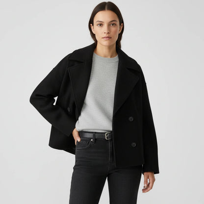 Maya Oversized Cropped Peacoat