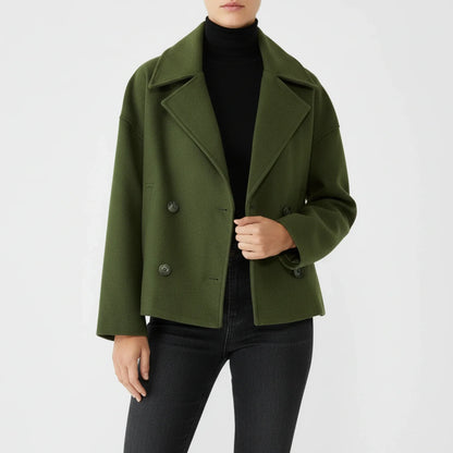 Maya Oversized Cropped Peacoat
