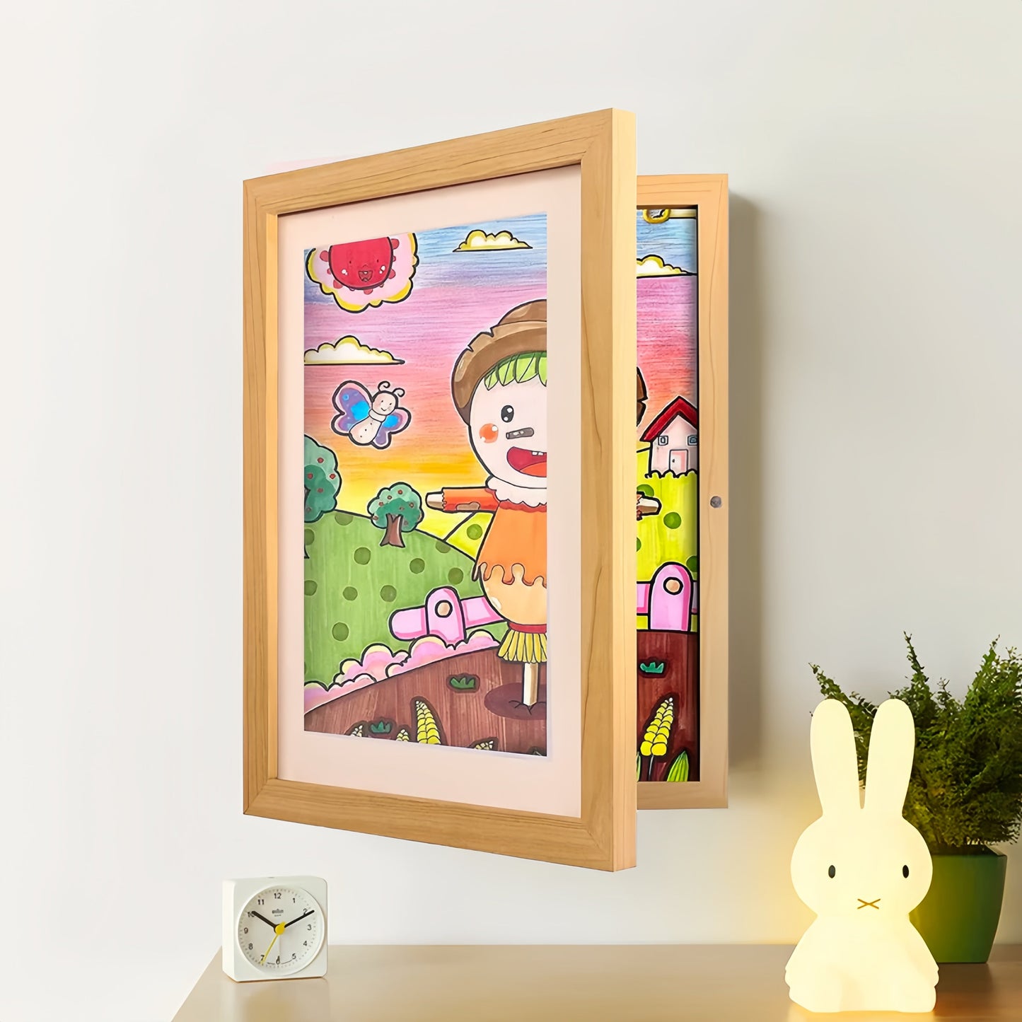 Artwork Storage Frame with Magnetic Display and 150 Drawing Capacity