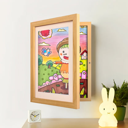 Artwork Storage Frame with Magnetic Display and 150 Drawing Capacity